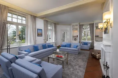 Ein Sitzbereich in der Unterkunft Ferienhaus Golfpark