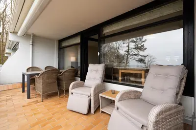 Ein Sitzbereich in der Unterkunft Ferienpark Sierksdorf Strandweh Sierksdorf