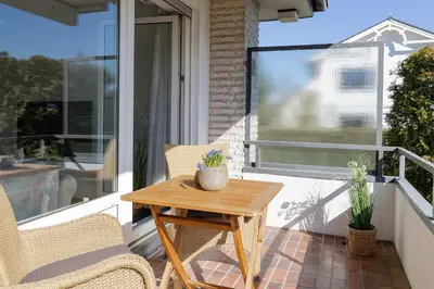 Ein Balkon oder eine Terrasse in der Unterkunft Meerliebe