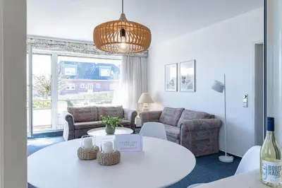 Ein Sitzbereich in der Unterkunft Meerliebe