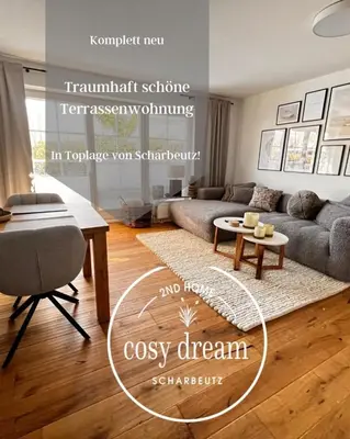 Ein Sitzbereich in der Unterkunft Cosy Dream Scharbeutz
