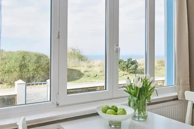Ein Balkon oder eine Terrasse in der Unterkunft Villa Dünenblick Apartment Seepferdchen