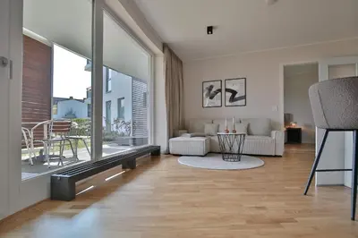 Ein Sitzbereich in der Unterkunft Residenz Wohnen am Meer Wohnen am Meer Appartement 07