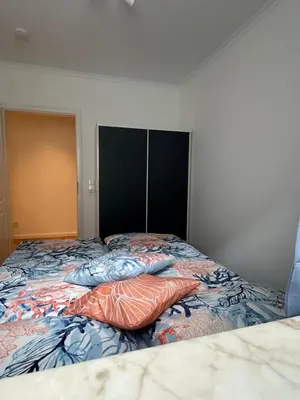 Ein Bett oder Betten in einem Zimmer der Unterkunft Sandy Coast Apartment Souterrain