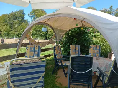 Ein Garten an der Unterkunft Sonnenscheinhof Alpakas, Alpaka Hütte