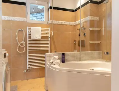 Ein Badezimmer in der Unterkunft Ferienwohnung Ostseekoje - Haffkrug