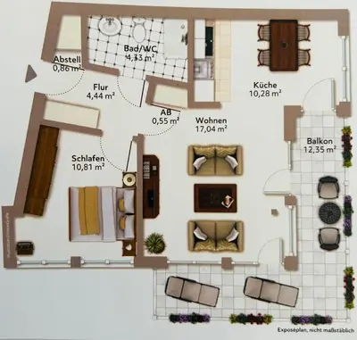 Grundriss der Unterkunft Strandnahe Ferienwohnung