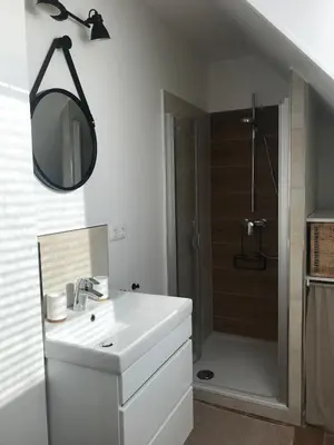Ein Badezimmer in der Unterkunft Gemütliche Eigentumswohnung in Lübeck