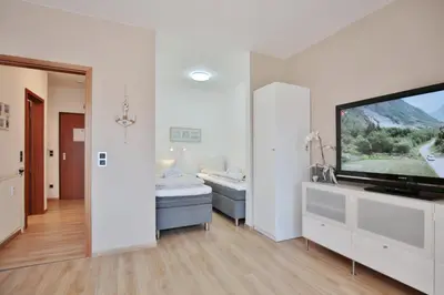 TV/Unterhaltungsangebot in der Unterkunft Ferienhaus Dornkampstraße 1 Ostseewelle Appartement 5