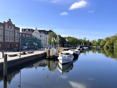 Blick auf einen Fluss in der Nähe der Ferienwohnung