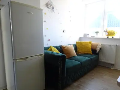 Ein Sitzbereich in der Unterkunft Niendorf Ostsee Ferienwohnung