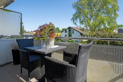 Ein Balkon oder eine Terrasse in der Unterkunft Meerzeit 5