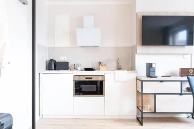 Küche/Küchenzeile in der Unterkunft Apartments an der Vorderreihe - Parkplätze nach Verfügbarkeit
