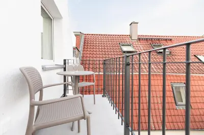 Ein Balkon oder eine Terrasse in der Unterkunft Apartments an der Vorderreihe - Parkplätze nach Verfügbarkeit