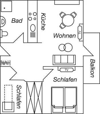 Grundriss der Unterkunft Objekt-Nr 35 - Strand - Steuerbord