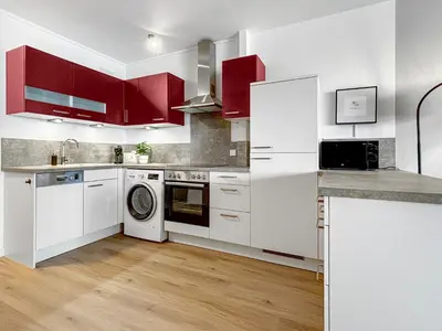 Küche/Küchenzeile in der Unterkunft Design-Apartment mit Meerblick
