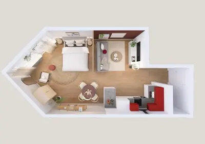 Ein Sitzbereich in der Unterkunft Design-Apartment mit Meerblick