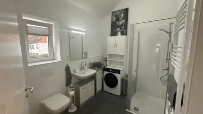 Ein Badezimmer in der Unterkunft Loft9 Architektenwohnung mit Dachterrasse Zentral