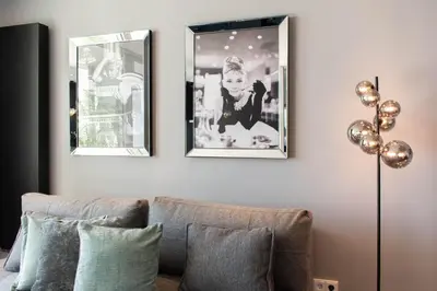 Ein Sitzbereich in der Unterkunft Ferienwohnung Hang Loose Scharbeutz
