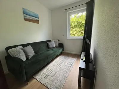Ein Sitzbereich in der Unterkunft Turmhotel Scharbeutz