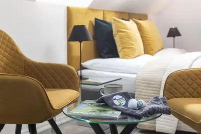 Ein Sitzbereich in der Unterkunft Golfpark Ostsee Apartments