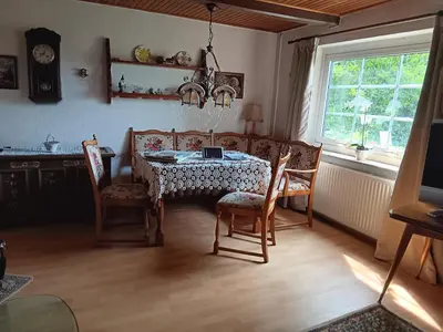 Ein Sitzbereich in der Unterkunft Sonnenscheinhof Alpakas, Ferienwohnung