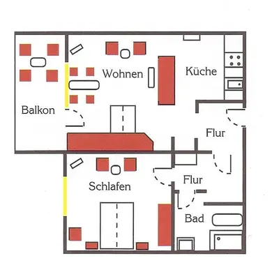 Grundriss der Unterkunft Ferienwohnung Timmdema
