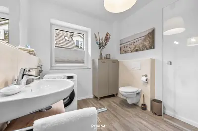 Ein Badezimmer in der Unterkunft Ferienwohnung Strandschatz Timmendorfer Strand