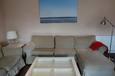 Ein Sitzbereich in der Unterkunft Strand 1 Travemünde