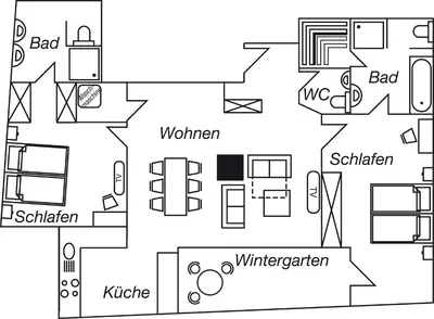 Grundriss der Unterkunft Objekt-Nr 132 - Hafen - Kurgartenstraße