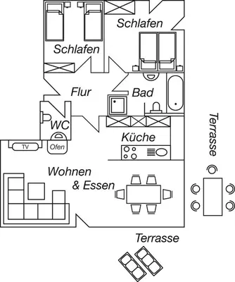 Grundriss der Unterkunft Objekt-Nr 177 - Strand - Achterdeck