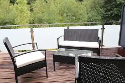 Ein Balkon oder eine Terrasse in der Unterkunft Haus Aaron Fehlingstraße, Fewo 224