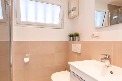 Ein Badezimmer in der Unterkunft Strandblick, Fewo 165