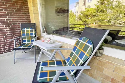 Ein Balkon oder eine Terrasse in der Unterkunft Kaiserallee, Fewo 215
