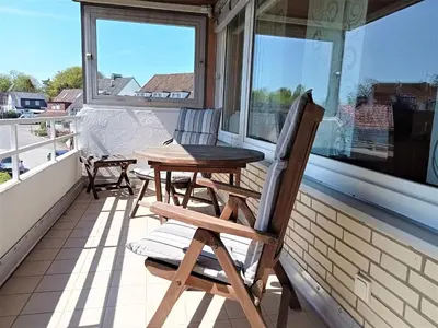 Ein Balkon oder eine Terrasse in der Unterkunft Strandredder, Fewo 163
