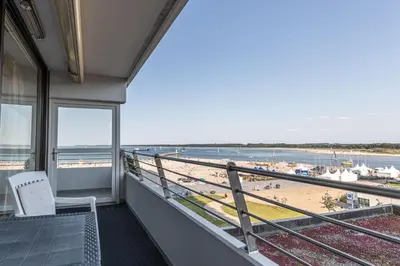 Ein Balkon oder eine Terrasse in der Unterkunft Trelleborgallee, Fewo 170