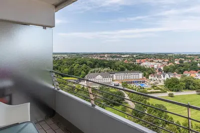 Ein Balkon oder eine Terrasse in der Unterkunft Trelleborgallee, Fewo 212