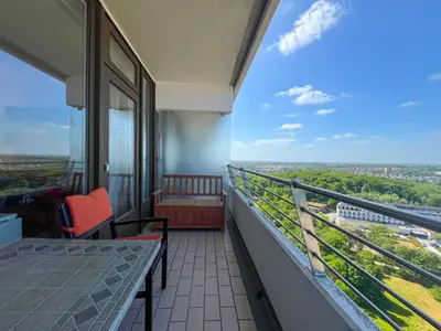 Ein Balkon oder eine Terrasse in der Unterkunft Trelleborgallee, Fewo 187