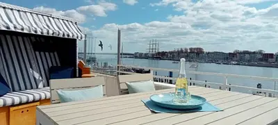 Blick auf einen Fluss in der Nähe der Ferienwohnung