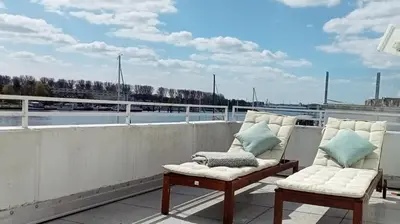 Blick auf einen Fluss in der Nähe der Ferienwohnung