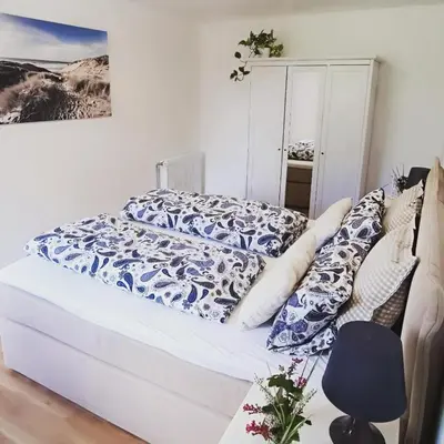 Ein Bett oder Betten in einem Zimmer der Unterkunft Auszeit am Moor
