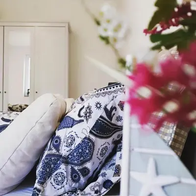 Ein Bett oder Betten in einem Zimmer der Unterkunft Auszeit am Moor