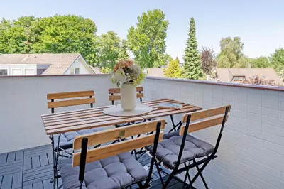 Ein Balkon oder eine Terrasse in der Unterkunft Seemööv