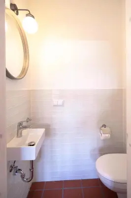 Ein Badezimmer in der Unterkunft Landhaus-Marwede App7