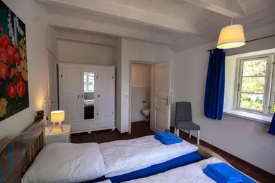 Ein Bett oder Betten in einem Zimmer der Unterkunft Landhaus-Marwede App7