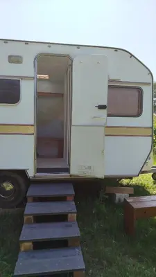 Grundriss der Unterkunft Heller Wohnwagen auf Tierschutz Landhof inmitten der Natur