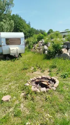 Grundriss der Unterkunft Heller Wohnwagen auf Tierschutz Landhof inmitten der Natur
