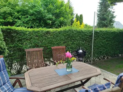 Ein Garten an der Unterkunft Villa Scharbeutz, Pönitz