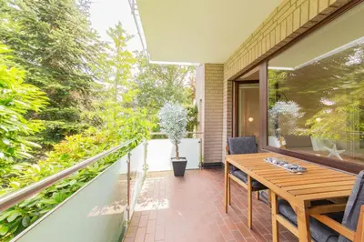 Ein Balkon oder eine Terrasse in der Unterkunft Ferienwohnung Sunrise 54° - Timmendorfer Strand