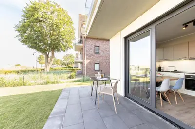 Ein Patio oder anderer Außenbereich in der Unterkunft Ferienwohnung Villa Heidenreich Nr. 1 - Scharbeutz